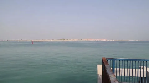 View from Abu Dhabi corniche walkway, Al Marina at Abu Dhabi Stock Footage 131357797