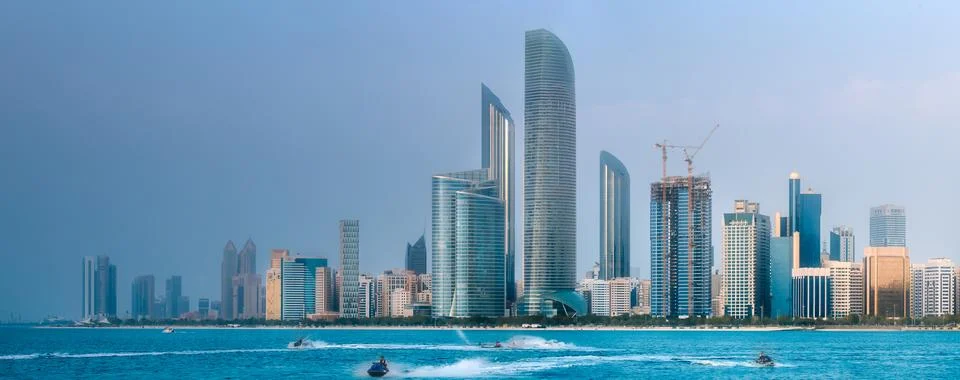 View of Abu Dhabi Skyline at day time, UAE Stock Photos