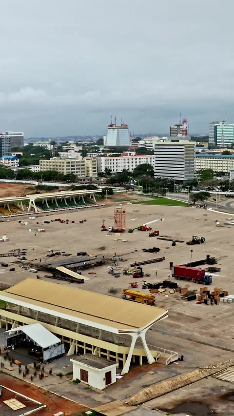 View of Accra skyline and development area from above Stock Footage 304279666