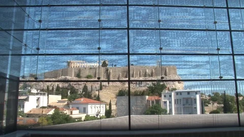 View of the Acropolis from the Acropolis Museum Video stock 87597856