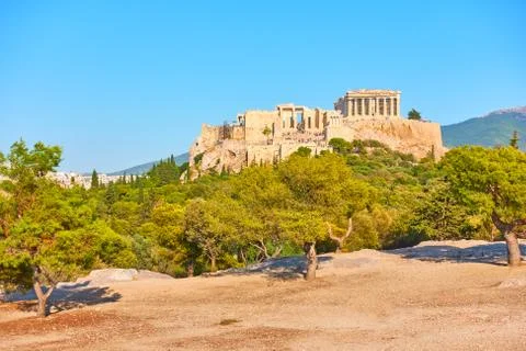 View of the Acropolis in Athens Stock Photos