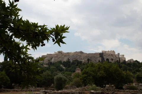 View on the Acropolis of Athens Stock Photos