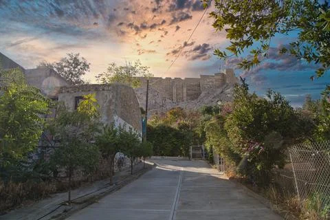 View of the  Acropolis surrounded by ancient architecture in Athens, Greece.. Stock Photos