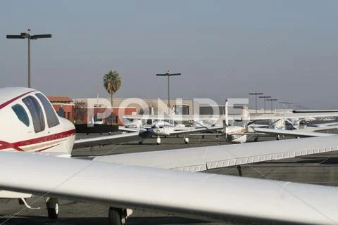 View across airport tarmac Stock Photos