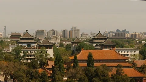 View across Beijing. Tight shot. Video stock 110871895