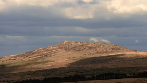 View across bodmin moor in Cornwall Stock Footage 235904403