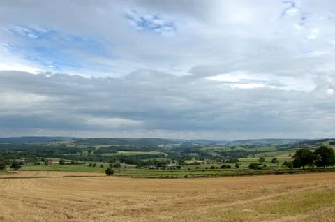 View across fields derbyshire Stock Photos