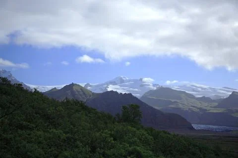 View across to the glaciers Stock Photos