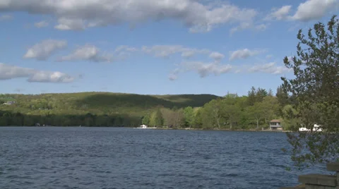 View across lake (1 of 2) Stock Footage 32032631