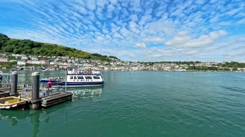 View across the River Dart towards Dartmouth Stock-Footage 280275531