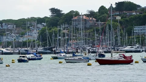 View across the River Dart towards the town of Kingswear Stock-Footage 283271207
