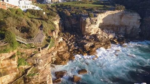 View across rock cliff Video stock 78047427