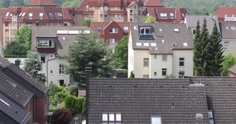 View across the rooftops: Houses Stock Footage 270520433