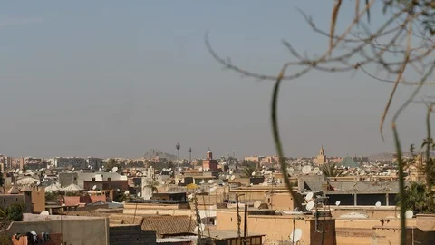 View across rooftops of Marrakech, Morocco. Video stock 103856955