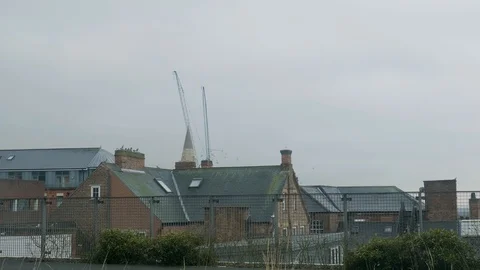 A view across the rooftops of Nottingham, UK Stock Footage 112965217