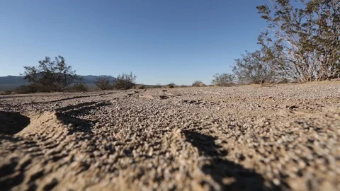 View across sandy floor in the desert Stock-Footage 92374444