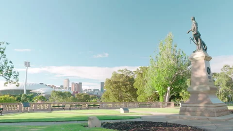 View of Adelaide from Colonel Light statue Stock Footage 169780989