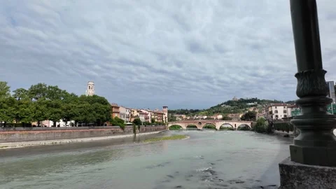 View of Adige river in Verona from eastern side 動画素材 342392022