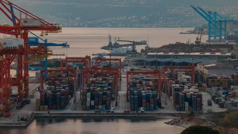 View of the Adriatic Gate Container Terminal in Rijeka, Croatia. Stock Footage 339917049