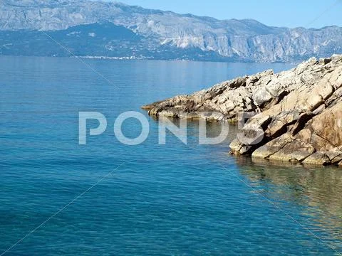 View at adriatic sea from the coast Stock Photos