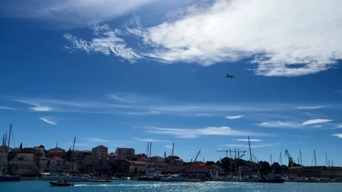 View of the Adriatic Sea in Trogir, close to Split, Croatia Stock Footage 244314828