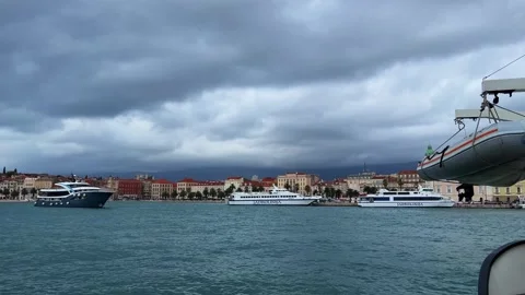View of the Adriatic Sea in Trogir, close to Split, Croatia Stock Footage 244314829