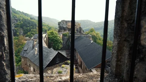 View of Aggstein Castle - Austria Aggstein Stock Footage 243379917