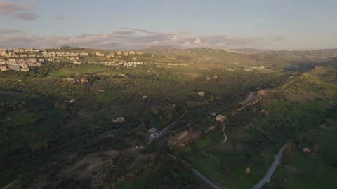 View of Agrigento at Sunset, Sicily, Italy, Europe Stock Footage 170228920