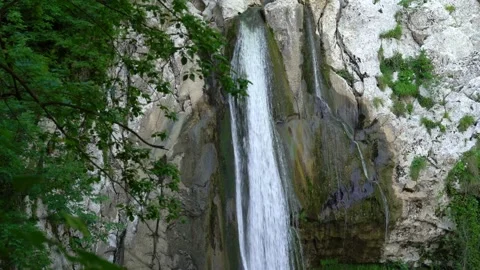 View of the Agurskiy waterfall Stock Footage 131469884