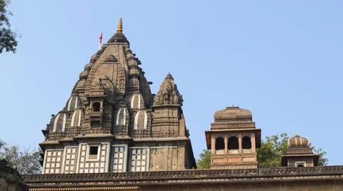 View of Ahilya devi Holkar Temple Inside Maheshwar Fort. Stock Photos