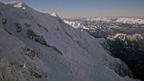 View from Aiguille du Midi to Chamonix Stock Footage 104837011