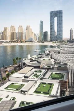 View from the Ain Eye Ferris wheel in Dubai - United Arab Emirates - Travel.. Stock Photos
