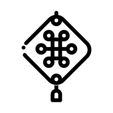 View of air lamp with pattern icon vector outline illustration 스톡 일러스트