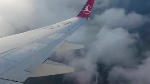 A view from the aircraft flying through the clouds Stock Footage 283689068