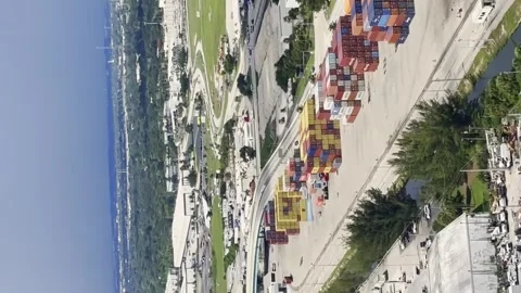 View from aircraft window of crashed cargo plane which overran runway Stock Footage 345865584