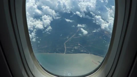View from the aircraft window Stock Footage