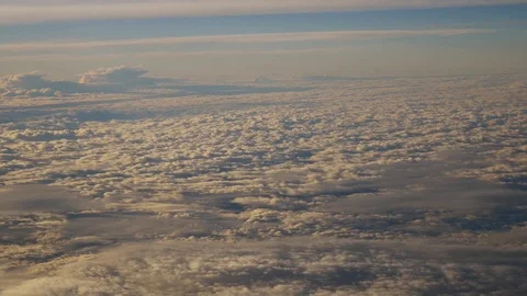 A view from the airplane. The aircraft is flying through the clouds 動画素材 71755237