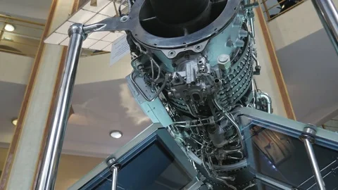 View of airplane engine motor Stock Footage 83552546