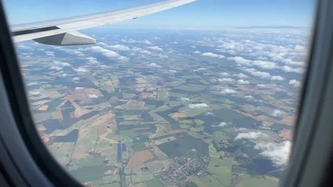 View from airplane flying over Germany Stock Footage 199040797