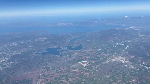 The view from the airplane from Greece to England Stock Footage 237110599