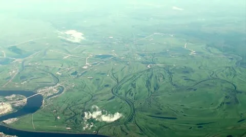 View from the airplane on the ground Stock Footage