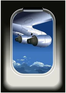 View from airplane Stock Illustration