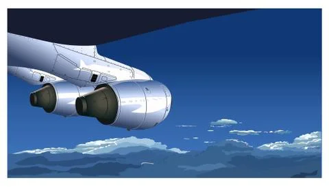 View from airplane Stock Illustration
