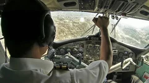 $View from the airplane, Lukla, Nepal Stock Footage 24673683