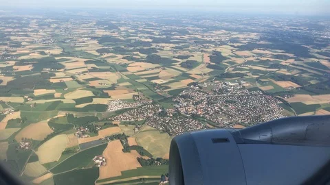 View from airplane over Germany Stock Footage 111853914