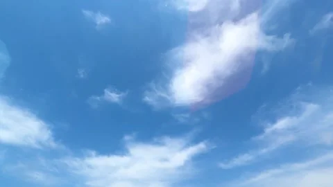 View from an airplane to the sky with clouds during the day in Ukraine Stock Footage 265058504