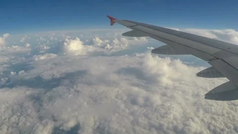 View from the airplane while flying. Full HD Stock Footage 95414022