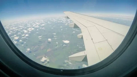 View from the airplane while flying over Rostov region, Russia. Full HD Stock Footage 69129979