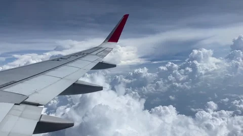 The view from the airplane window. 4k Stock-Footage 247019068