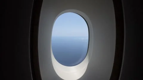 View from the airplane window on Barcelona Stock Footage 281090661